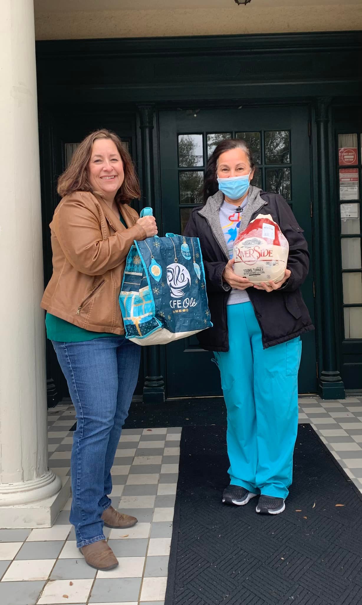 RCSA Cares for the Caregivers November 2022 RCSA CEO givig donation of a turkey
