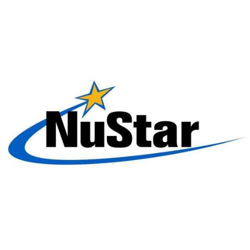 NuStar, logo, blue, yellow, black