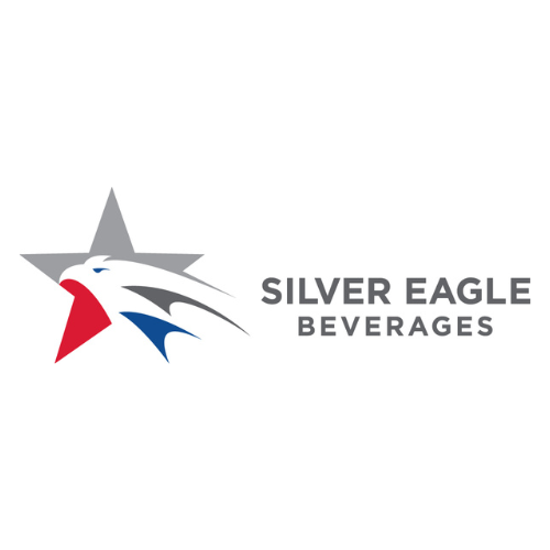 Silver Eagle Beverages, Eagle, White, Blue, Gray, Red