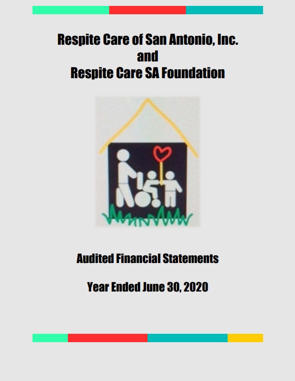 FY20 Annual Report front cover with cartoon image of people in the center, one in a wheelchair