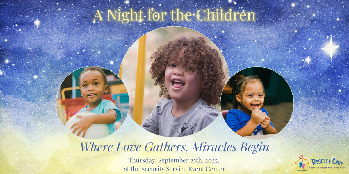 A Night Out for the Children flyer, Where Love Gathers, Miracles Begin, Thursday September 25th 2025